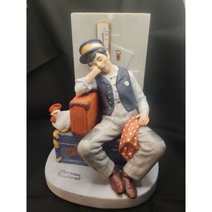 Norman Rockwell Bell Boy Asleep On The Job Porcelain  1980
